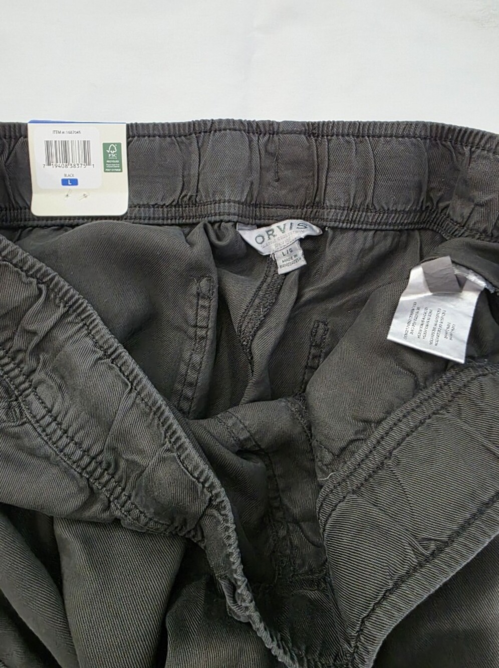 Orvis Black Drawstring Jogger Pants - Picture 3 of 3